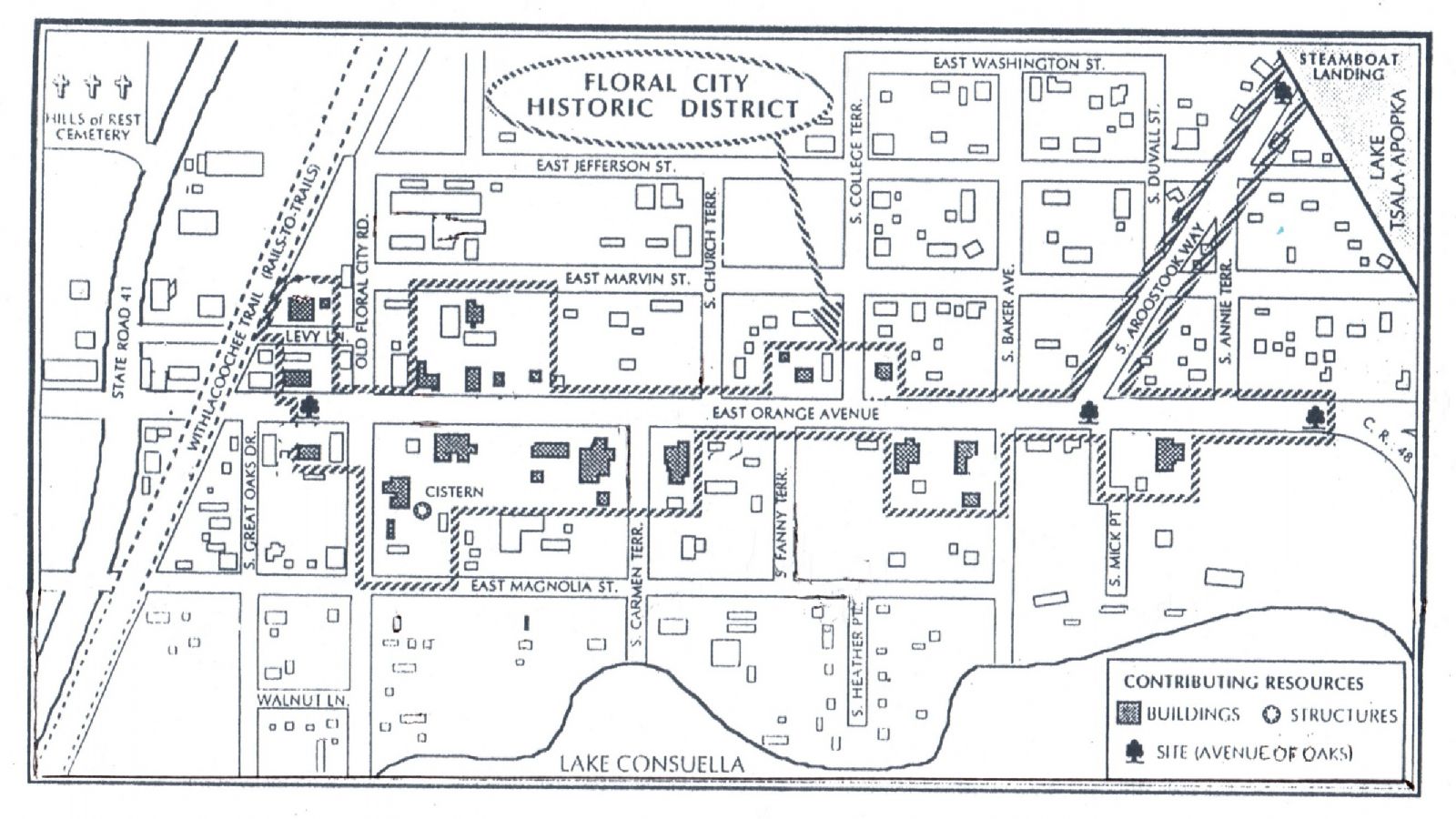 Map of Floral City Historic District
